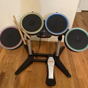 PlayStation Rock Band Harmonix PSDMS2 Drums Set Stand Pedal & Drum Sticks